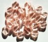 25 12mm Pink Twisted Disk Beads
